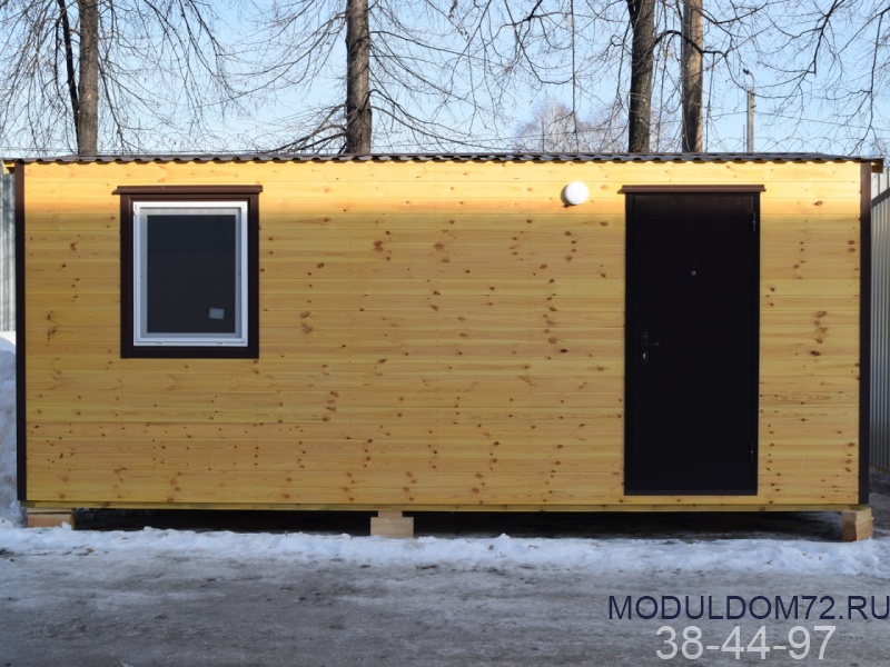 Дачный домик 6х2,45м с вагонкой покрашенной в цвет Сосна