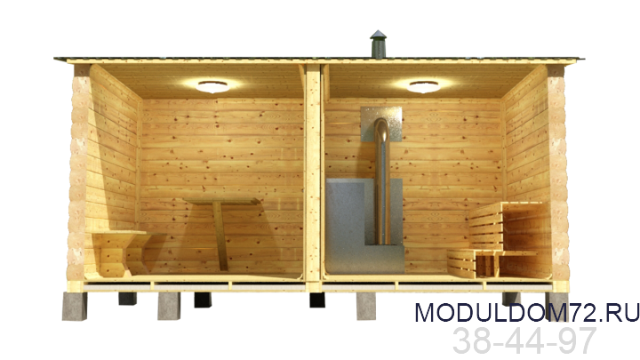 Мобильная баня 6х2,5м в современном стиле купить в Тюмени недорого от производителя. Цены, фотографии, размеры, комплектации, каталог, изготовление, строительство