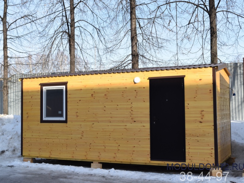 Дачный домик 6х2,45м с вагонкой покрашенной в цвет Сосна