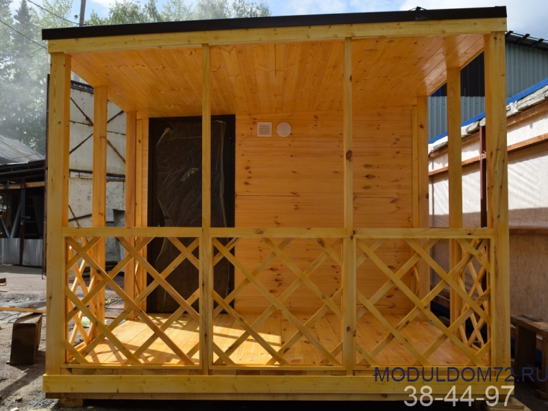 Перевозной домик с террасой 7х3м